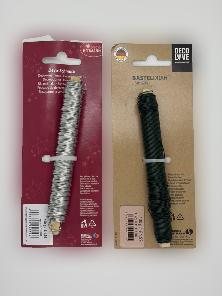 Basteldraht grün oder silber