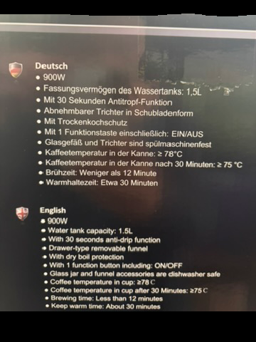 DMS Filterkaffeemaschine (silber schwarz)