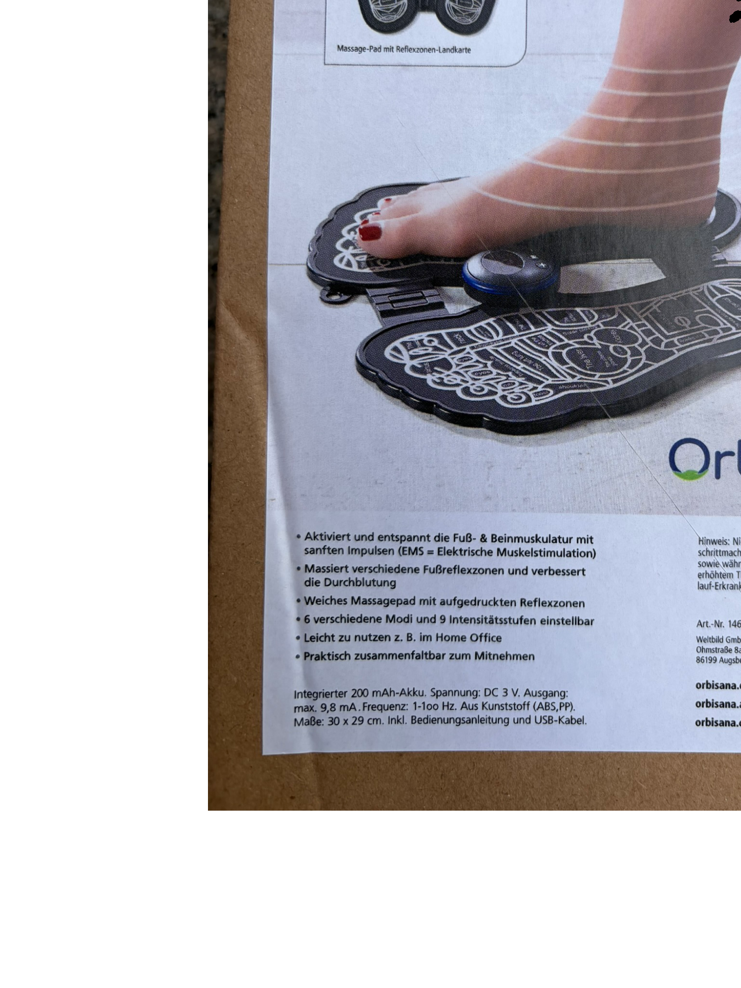 EMS Fußmassagegerät faltbar - Orbisana