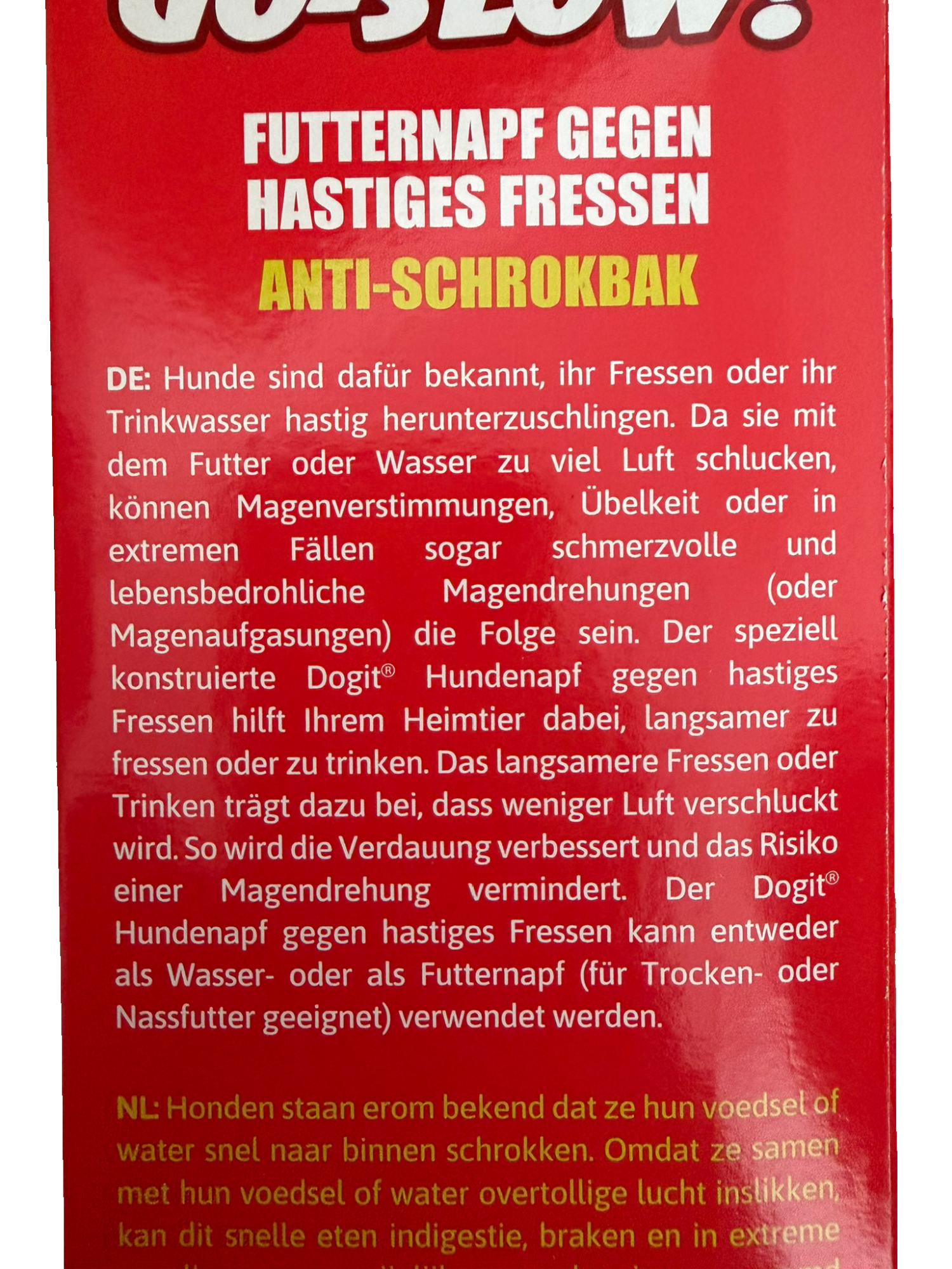 Hundenapf - Anti-Schling-Napf