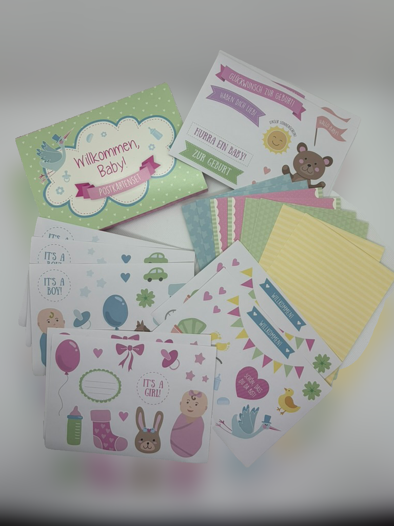 Postkartenset „Willkommen Baby“