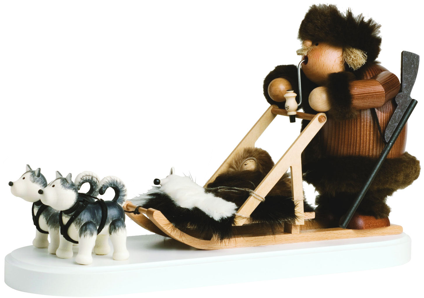 Räuchermann KWO - Die Dicken - Eskimo mit Hundeschlitten