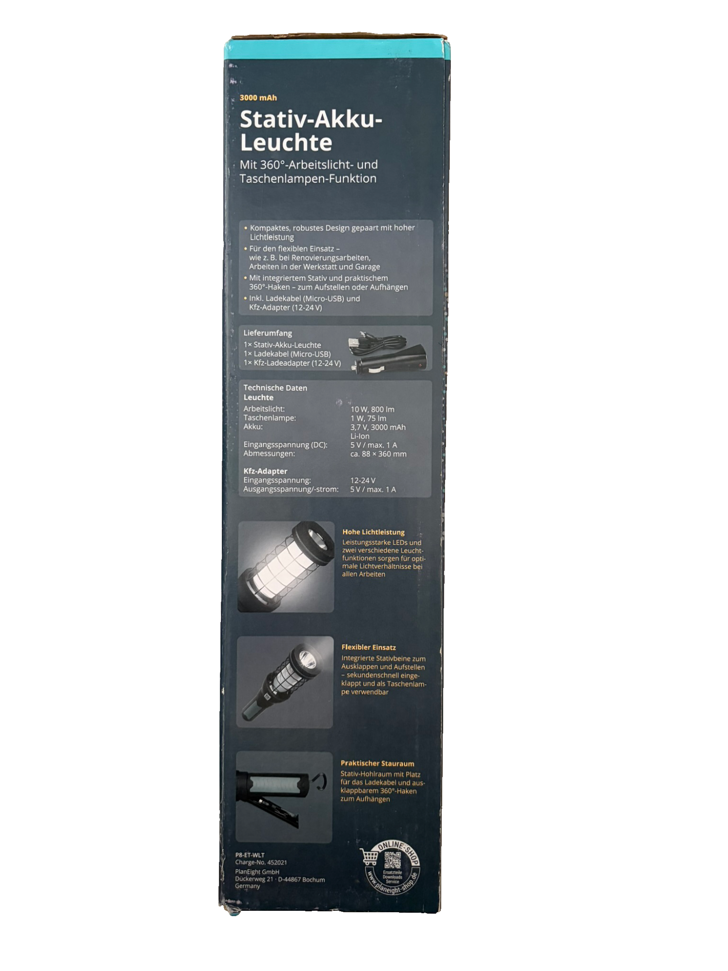 Stativ-Akku-Leuchte, Lampe