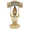 Volkmar Wagner Schneemann Junior mit Schild „Willkommen im Schneemannland“