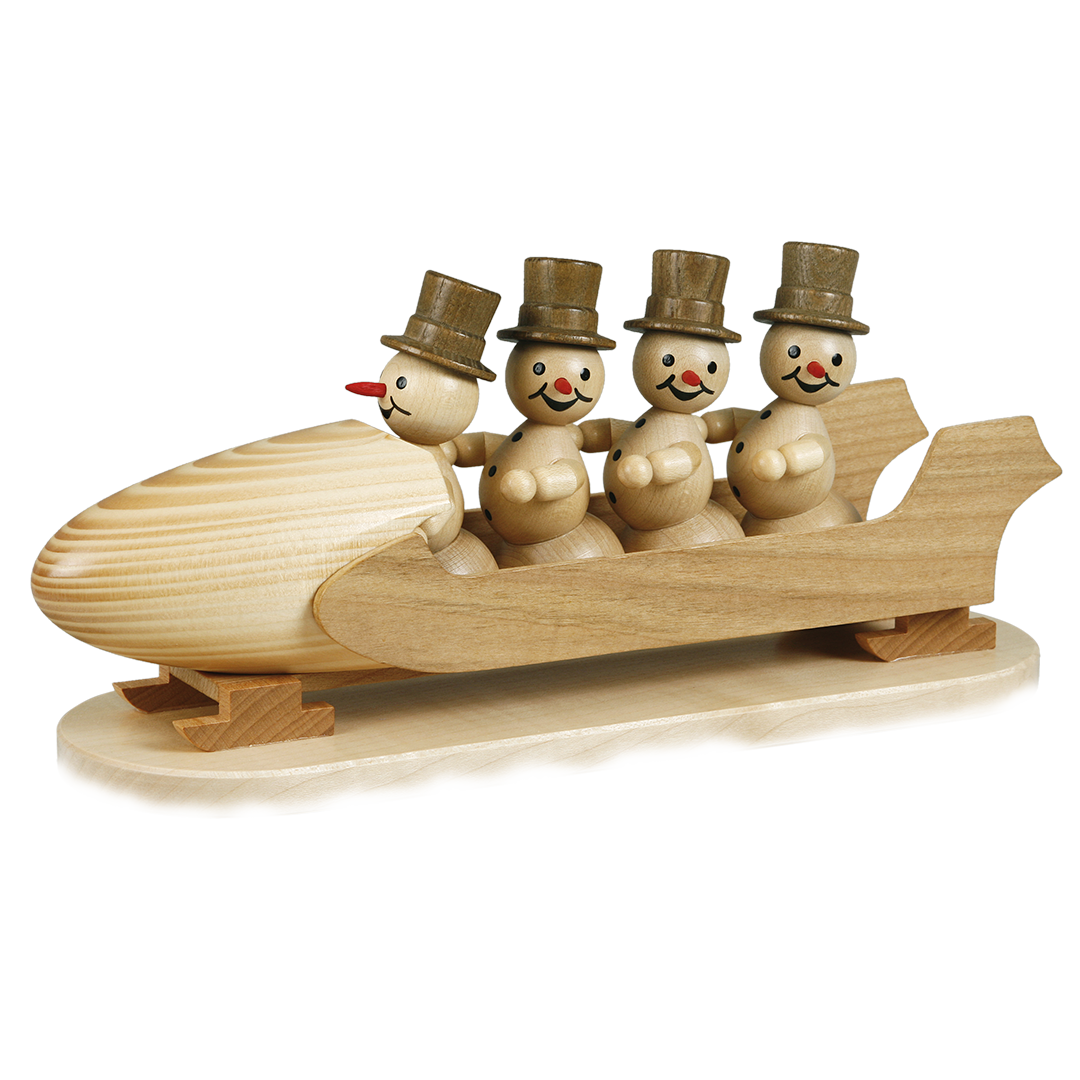 Volkmar Wagner Schneemann Viererbob mit Zylinder